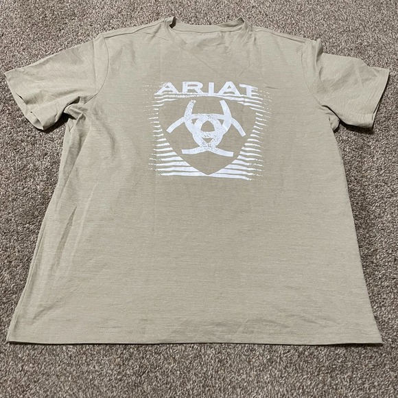 Ariat Other - Ariat Mens Graphic Logo T Shirt Tan Short Sleeve Casual Top